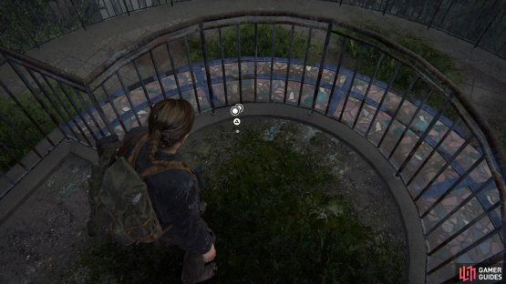 Head up the stairs behind to find this Coin