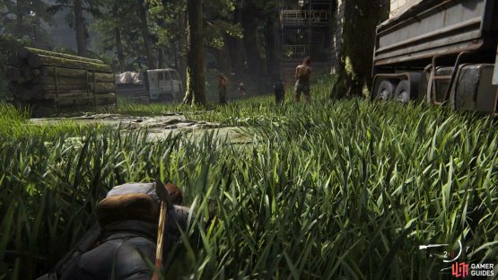 Once you&rsquo;ve made it to the Dome via the fence, crawl through the grass to stealth takedown the enemies 