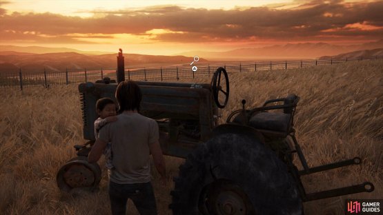 Head outside to grab the teddy from the Tractor 