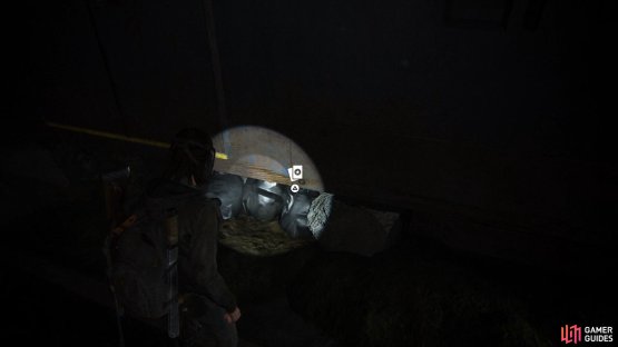 then go to the end of the tunnel to find a Trading Card under the train.