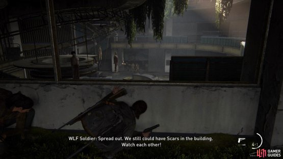 Use the cover to sneak past the WLF Soldiers 
