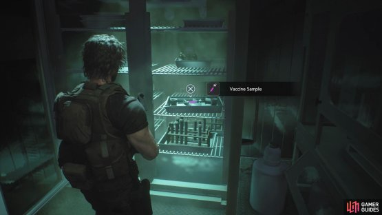 now go into the side room to collect a Vaccine Sample for Jill.