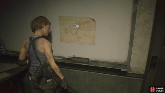 Collect the Map from the board in the Safe Room