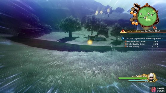 Look for River Shrimp next to rivers, like near Goku&rsquo;s house