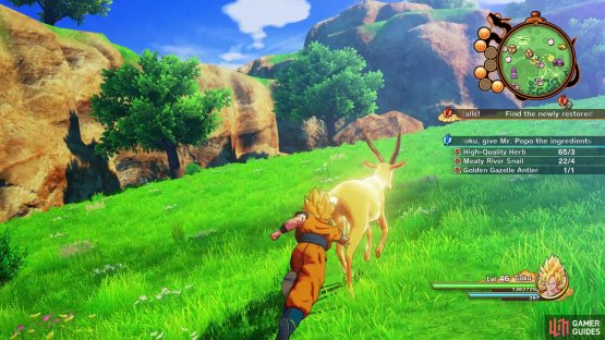 The golden gazelles are easy to spot, since they are bigger and glow