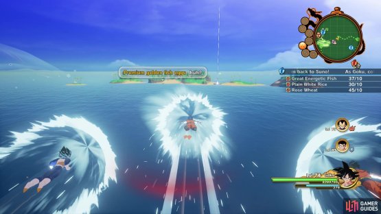 Look for the NPC talking about fish eggs to find the spot for the Energetic Fish