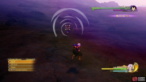 Vegeta has a few melee Super Attacks in this fight