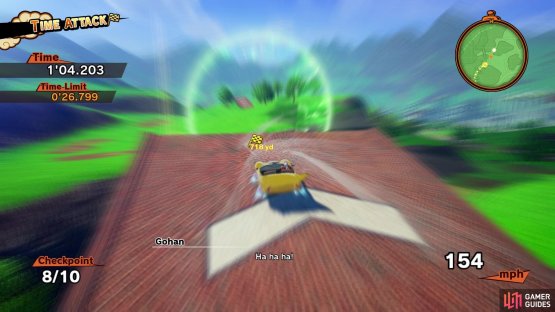 You have to jump the first ramp to clear a large gap