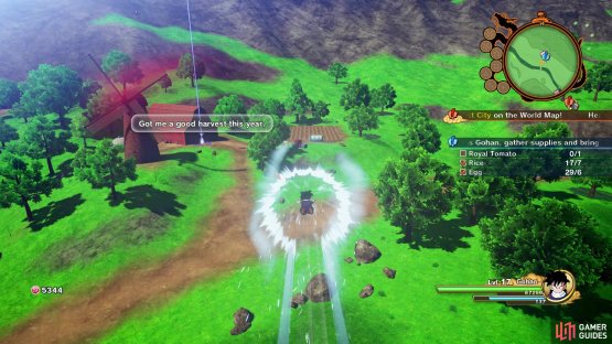 The farmer with the Royal Tomato is north of Goku&rsquo;s house