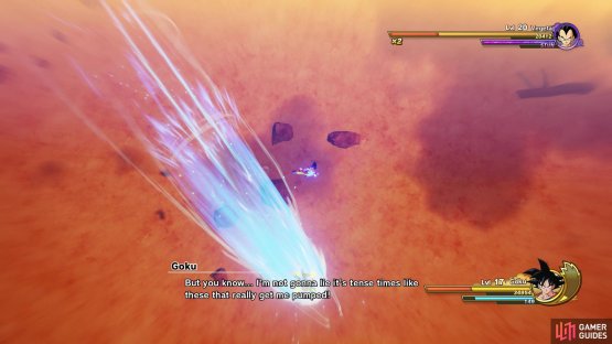 When Vegeta gets super angry, he will begin dashing at you repeatedly