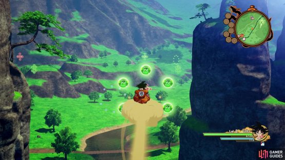 You can collect Z Orbs while flying around in the field areas