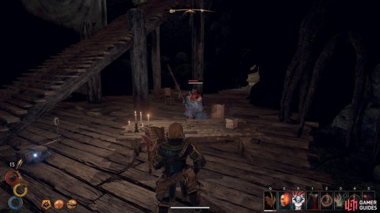 Use the table to create a barrier between yourself and the Marsh  Captain if things get tricky.