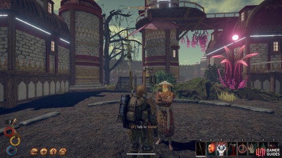 Speak with Mofat to initiate the quest.