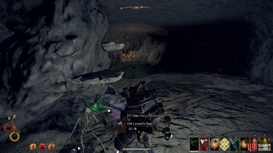 Take Old Levant&rsquo;s Key from the skeleton on the floor.