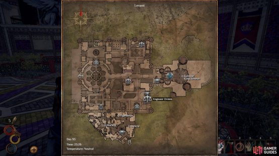 The location of Orsten on the Levant city map.