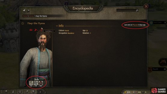 Once you find a companion in the encyclopedia, you can confirm their skills from the bottom left, and where to find them from the top right of the encyclopedia entry.