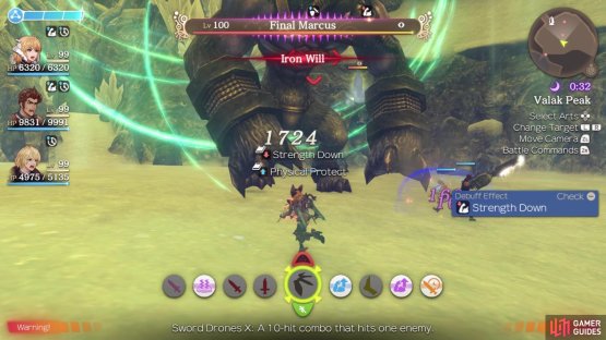 Final Marcus will always start the battle with one of its two buffs