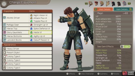 The Haste on the Glory Gauntlets makes it so you don&rsquo;t have to waste a weapon slot