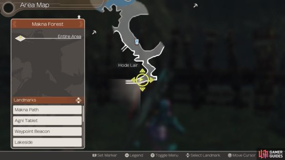 The gate is just south of the given quest marker