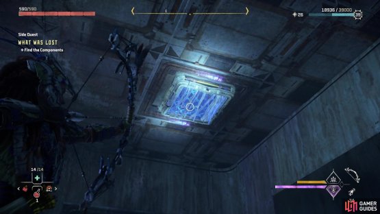 Look for the vent on the ceiling in the one room