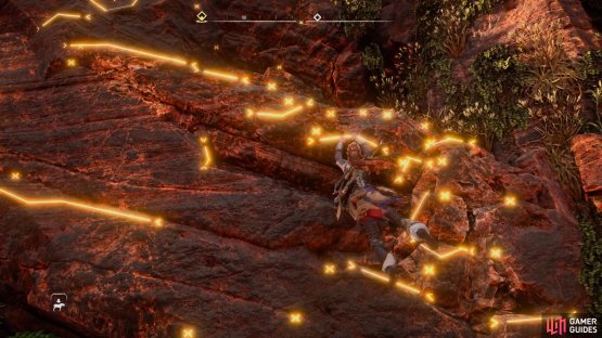 Climb up to the top of the cliff whilst using the focus for assistance 