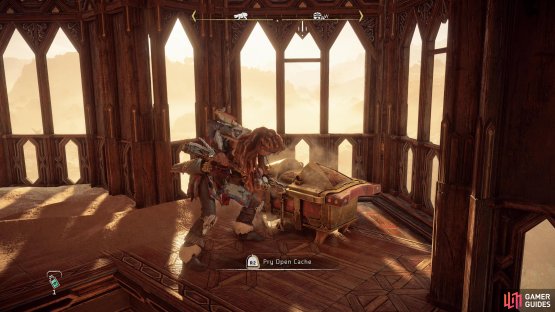 Loot the cache in the tower,
