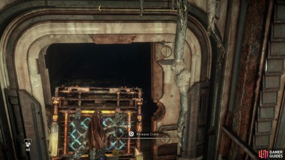 then push a crate down a hole in the floor.