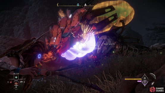 Shoot the Bellowback&rsquo;s Gullet and Cargo Refining Sac to create an elemental explosion.