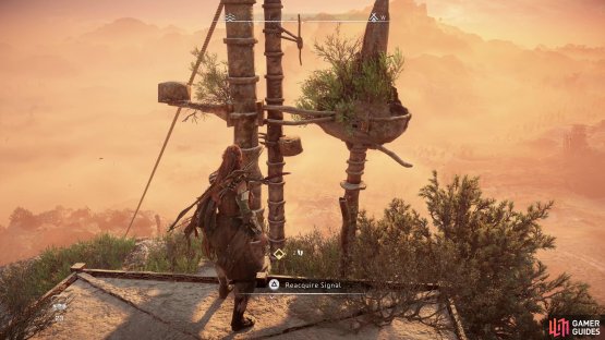 Climb up to the spike to acquire the first signal,