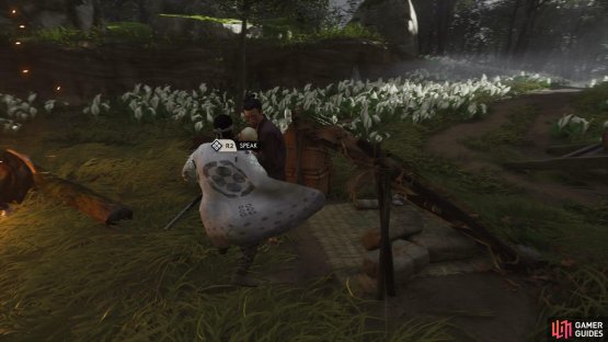 Speak with the Peasant at the Survival Camp to begin the Tale