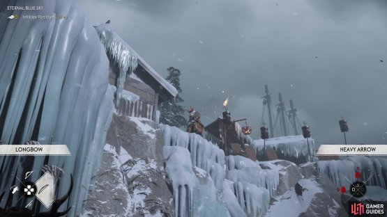 There might be some archers on the ridge above that see you