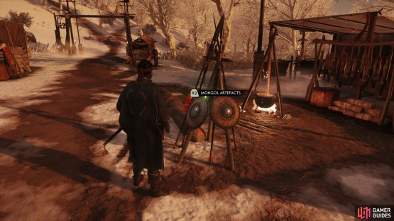 to find this Artefact leaning against some weapons. 