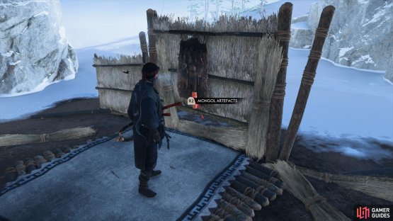 then follow the left path to find this Artefact sitting against a single wall.
