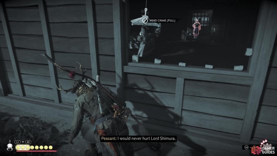 Watch out for the guard inside the first building