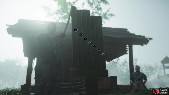 Quickly press the button sequence to cut through all of the bamboo