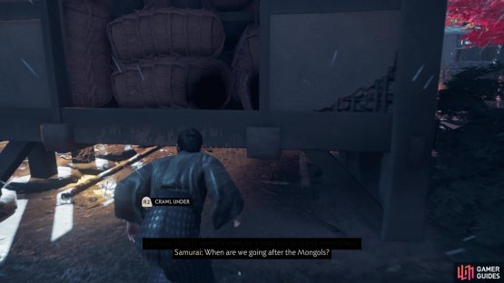 then crawl underneath the this building to remain hidden