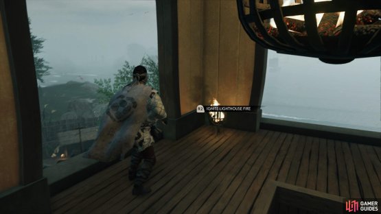 then climb up to the top and ignite it. 