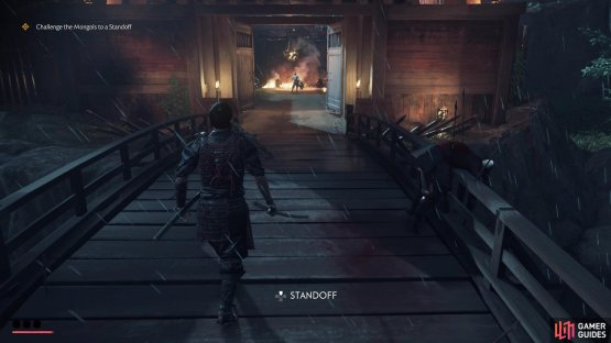You will see a button prompt on the bottom when you can do a Standoff