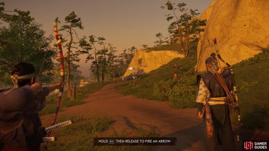 Farther targets should require aiming a little higher to compensate for a tiny drop
