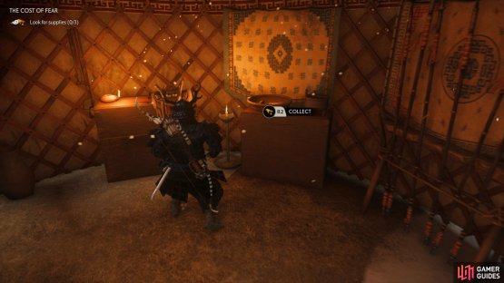 Grab supplies from the nearby camp