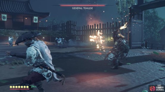 The flaming pieces of debris Temuge kicks up can set you on fire