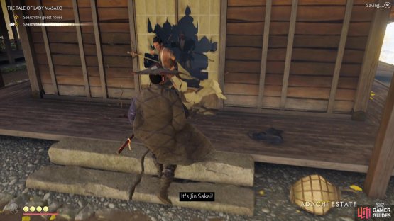 Approach the guest house to get ambushed by some enemies