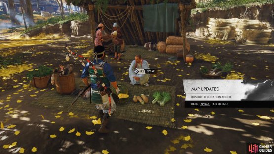 Speak with the Monk at the camp to find out about any odd locations