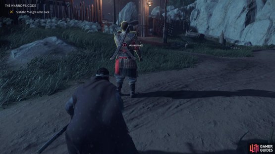 Sneak up on an unalerted enemy to get a prompt to assassinate them