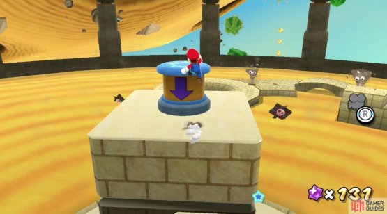 follow the path and you will see a button raised on a set of platforms and you need to press it!