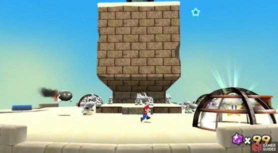 Get the Bullet Bill to chase you while trying to make sure it doesn&rsquo;t hit one of the Dry Bones