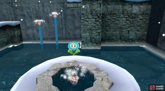 you will need the temporary powers of the Ice Flower to traverse the level. 