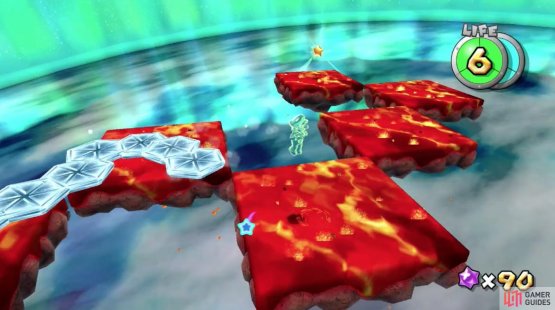 The last few platforms can be tricky but you can stop yourself skating by ground pounding to walk the last few steps