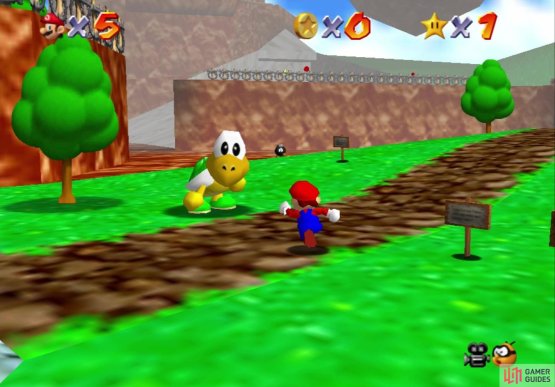 Koopa the Quick can be found right by your starting point