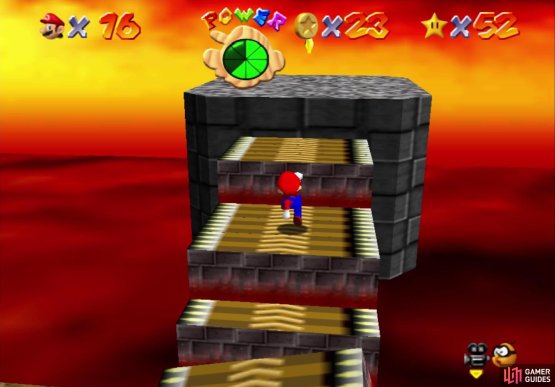 The stairs leading to the star will fall away once you touch them
